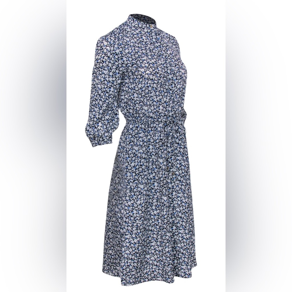 Ralph Lauren Blue Floral Print Long Sleeve Button-Up Shirtwaist Dress S 10 NWOT✨ - Picture 2 of 6